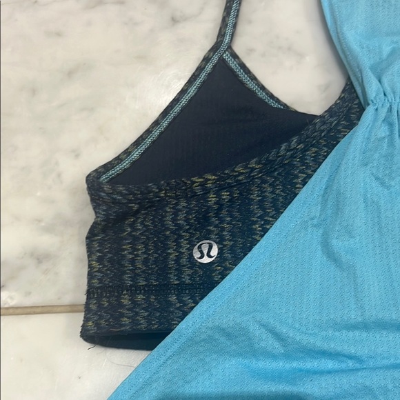 lululemon athletica Blue and Black bra with Tank Top attached - Picture 3 of 3